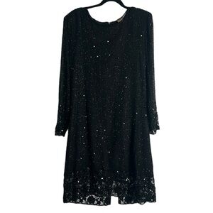 Maison Magique black beaded sequins dress size large